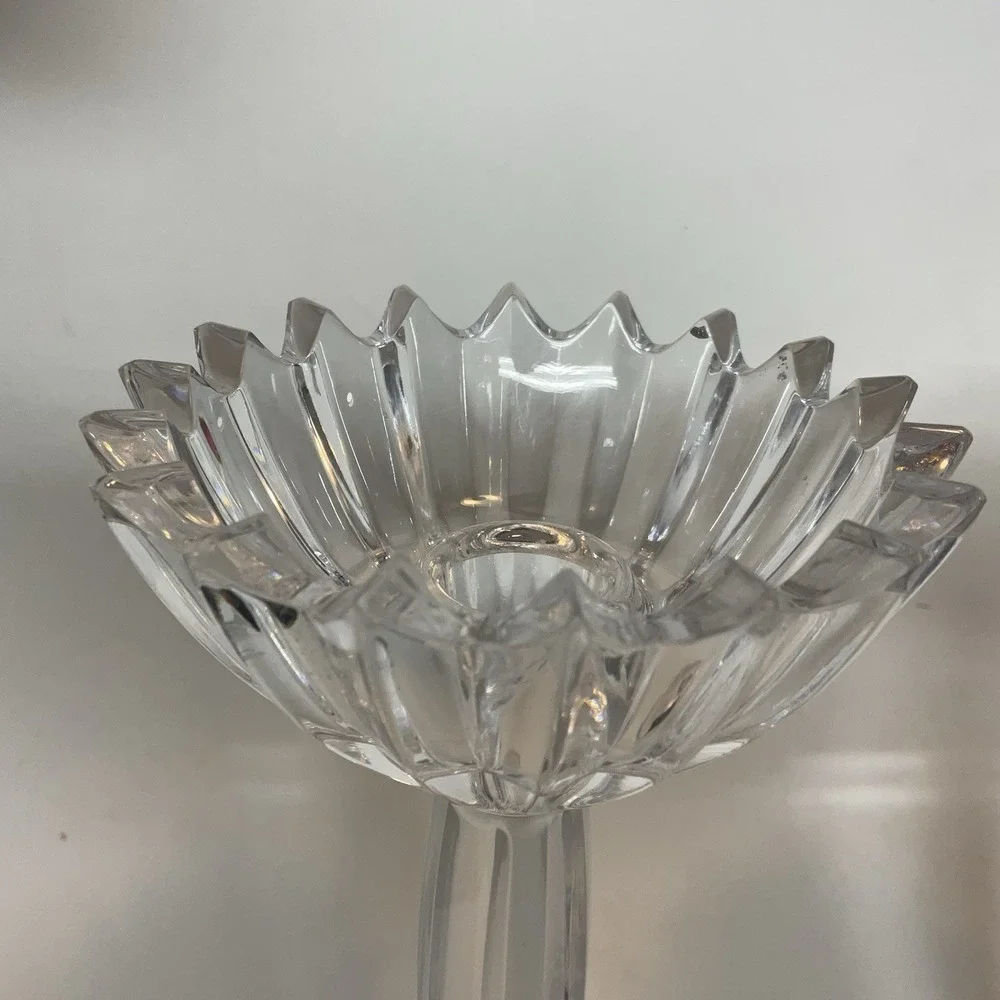 Vintage Mikasa Ice Palace Lead Crystal Candleholders‎ Ice Crystal Type Bowls